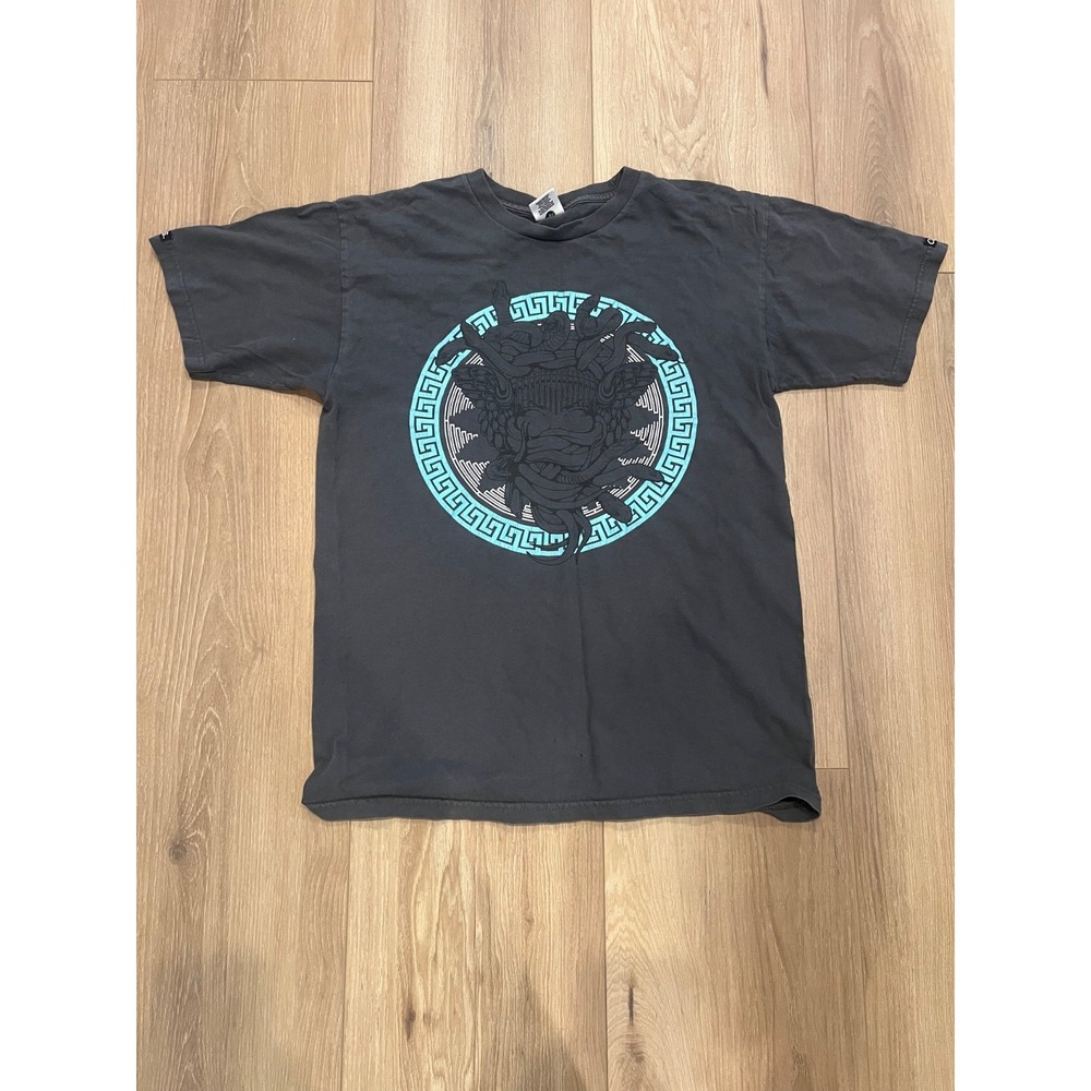 Crooks and Castles Medusa T-Shirt size M Grey and Teal